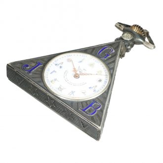 Swiss silver enameled Freemason pendant watch Circa 1930