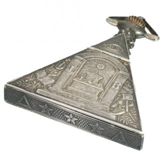 Swiss silver enameled Freemason pendant watch Circa 1930