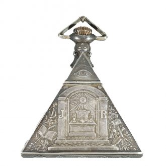 Swiss silver enameled Freemason pendant watch Circa 1930