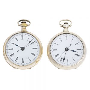 Two Swiss silver watches with Bovet punch Circa 1840
