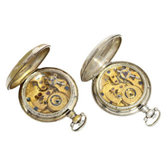 Two Swiss silver watches with Bovet punch Circa 1840 Two Swiss silver watches with Bovet punch Circa 1840