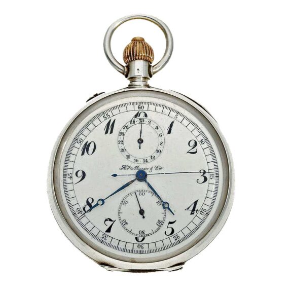 Russian rare silver deck watch with chronograph Circa 1915
