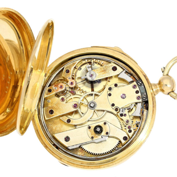 Swiss 18 carat gold quarter repeating lever watch Circa 1850 Swiss 18 carat gold quarter repeating lever watch Circa 1850