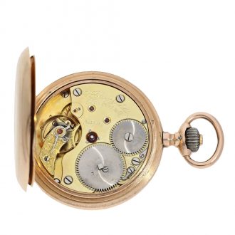German pink gold engine turned hunter watch Circa 1899 German pink gold engine turned hunter watch Circa 1899