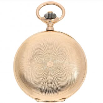 German pink gold engine turned hunter watch Circa 1899 German pink gold engine turned hunter watch Circa 1899