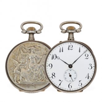 French extremely beautiful Art Nouveau relief watch Circa 1900