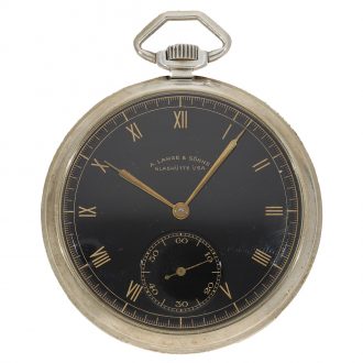 Rare German silver dress watch with fine black dial Circa 1950