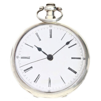 A silver Swiss watch with fly spring mechanism Circa 1840