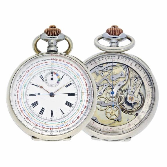 Swiss rare double sided chronograph pocket watch Circa 1906 Swiss rare double sided chronograph pocket watch Circa 1906