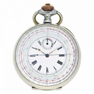 Swiss rare double sided chronograph pocket watch Circa 1906