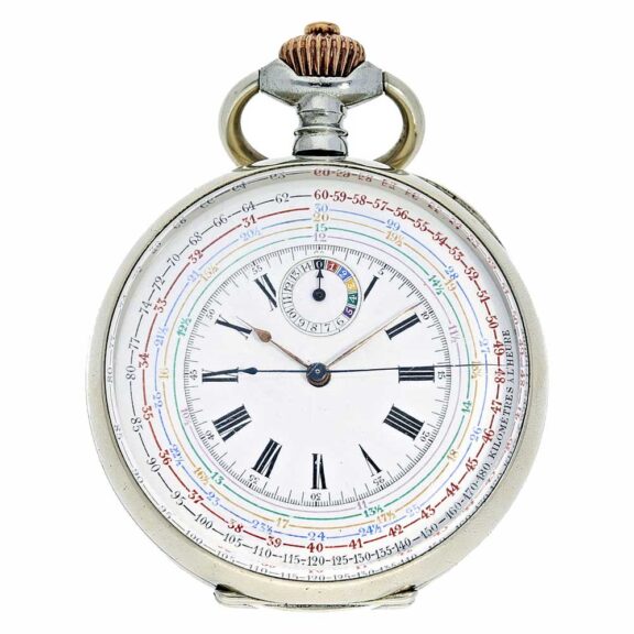 Swiss rare double sided chronograph pocket watch Circa 1906