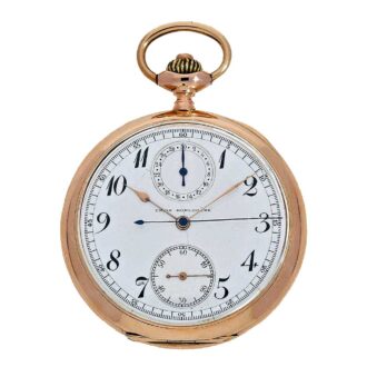 Swiss rare 14k gold chronograph "Compteur" Circa 1910