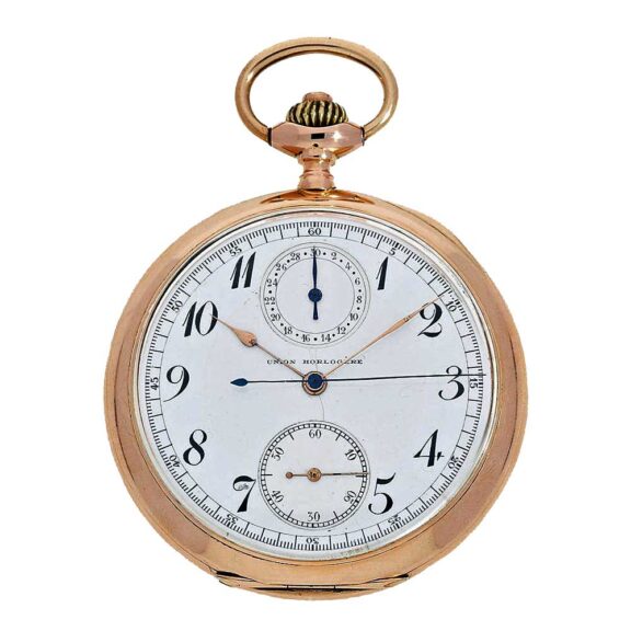 Swiss rare 14k gold chronograph "Compteur" Circa 1910