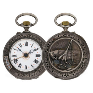 Swiss silver “The Cricket Alarm Watch” in very old case Circa 1890