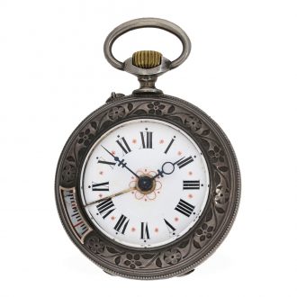 Swiss silver “The Cricket Alarm Watch” in very old case Circa 1890
