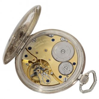 German silver dress watch with original box and papers Circa 1950