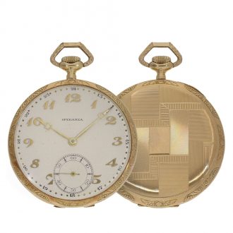 Swiss 14 carat gold elegant Art Deco dress watch Circa 1930