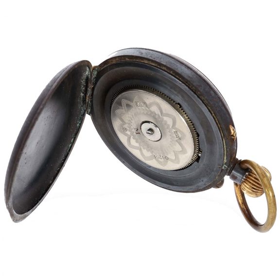 Swiss gunmetal watch with adjustable day counter Circa 1900 Swiss gunmetal watch with adjustable day counter Circa 1900