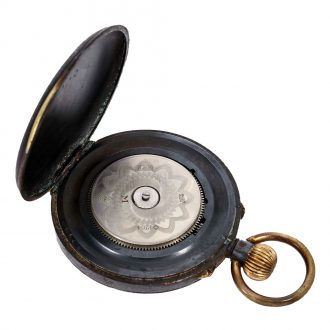 Swiss gunmetal watch with adjustable day counter Circa 1900