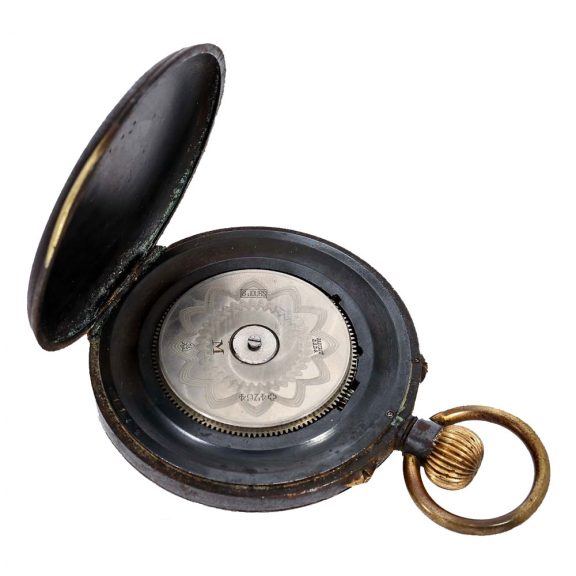 Swiss gunmetal watch with adjustable day counter Circa 1900 Swiss gunmetal watch with adjustable day counter Circa 1900
