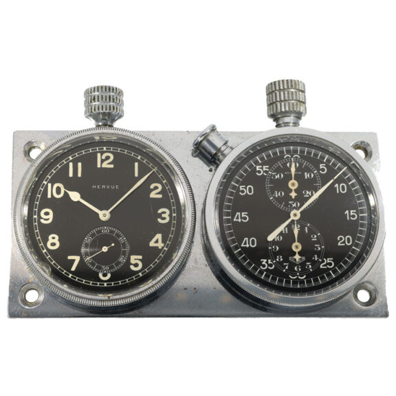 Swiss chrome plated dashboard watch with race timer Circa 1945