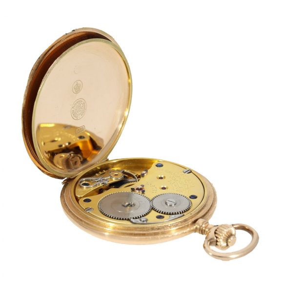 Classic German 14K gold hunting cased lever watch Circa 1918 Classic German 14K gold hunting cased lever watch Circa 1918