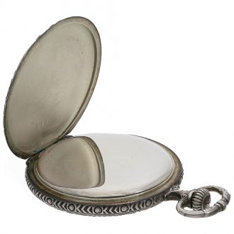 Very rare Swiss marksman's watch with silver relief case Circa 1906