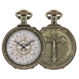 French silver pocket watch for Catholic priests Circa1880