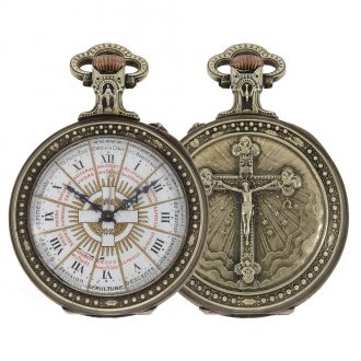 French silver pocket watch for Catholic priests Circa1880