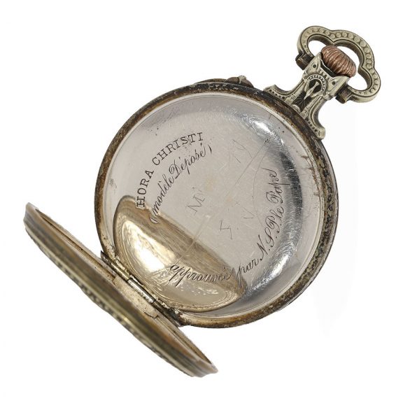 French silver pocket watch for Catholic priests Circa1880 French silver pocket watch for Catholic priests Circa1880