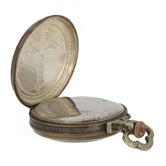 French silver pocket watch for Catholic priests Circa1880