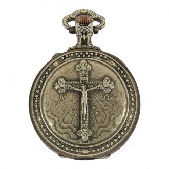French silver pocket watch for Catholic priests Circa1880