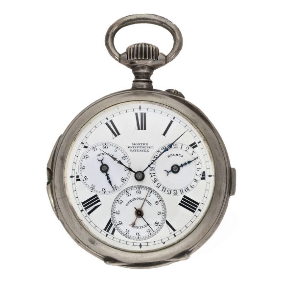 Swiss silver technically interesting split seconds chronograph Circa 1890 Swiss silver technically interesting split seconds chronograph Circa 1890