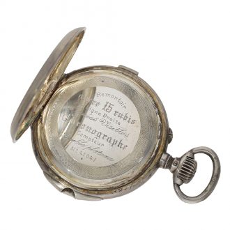Swiss silver technically interesting split seconds chronograph Circa 1890 Swiss silver technically interesting split seconds chronograph Circa 1890