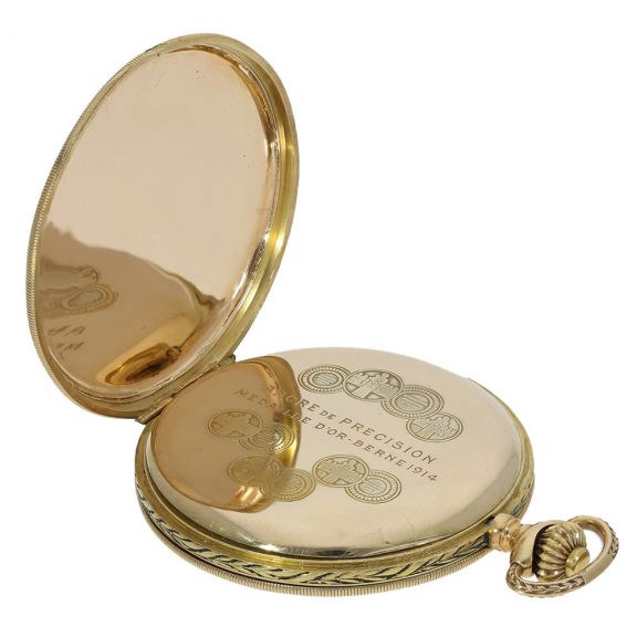 Swiss 14 carat gold full hunter cased watch Circa 1930 Swiss 14 carat gold full hunter cased watch Circa 1930
