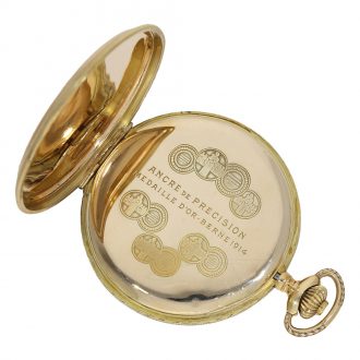 Swiss 14 carat gold full hunter cased watch Circa 1930