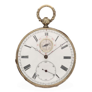 Swiss metal captain's watch with compass Circa 1850