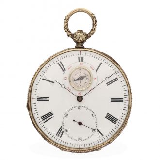 Swiss metal captain's watch with compass Circa 1850