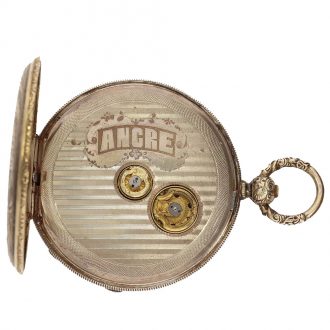 Swiss metal captain's watch with compass Circa 1850