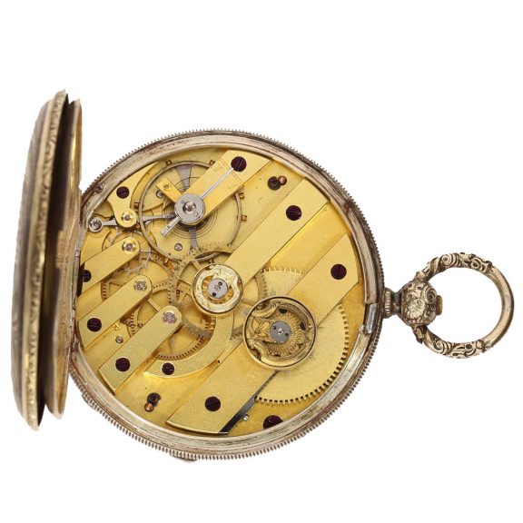 Swiss metal captain's watch with compass Circa 1850 Swiss metal captain's watch with compass Circa 1850
