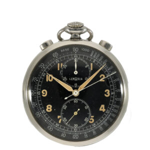 Swiss steel attractive chronograph with black dial Circa 1930
