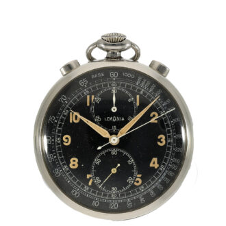 Swiss steel attractive chronograph with black dial Circa 1930