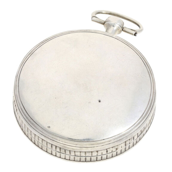 French silver verge original enamel dial with rare scene Circa 1805 French silver verge original enamel dial with rare scene Circa 1805