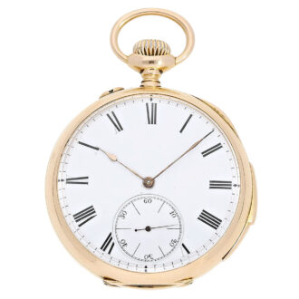 Swiss gold Le Coultre quarter repeating watch Circa 1900 Swiss gold Le Coultre quarter repeating watch Circa 1900