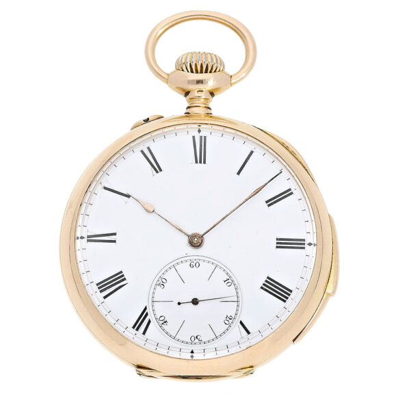 Swiss gold Le Coultre quarter repeating watch Circa 1900 Swiss gold Le Coultre quarter repeating watch Circa 1900