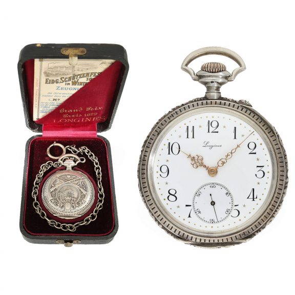 Swiss rare marksman's watch chronometer with original box Circa 1895