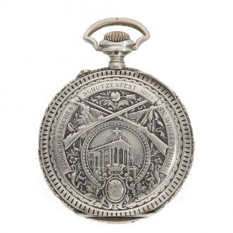 Swiss rare marksman's watch chronometer with original box Circa 1895