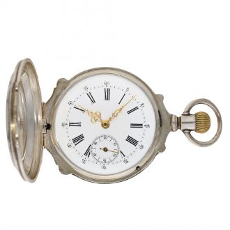 German coin silver detent chronometer pocket watch Circa 1880