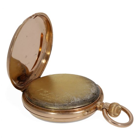 Swiss 14 carat gold rare watch with precision movement Circa 1890 Swiss 14 carat gold rare watch with precision movement Circa 1890