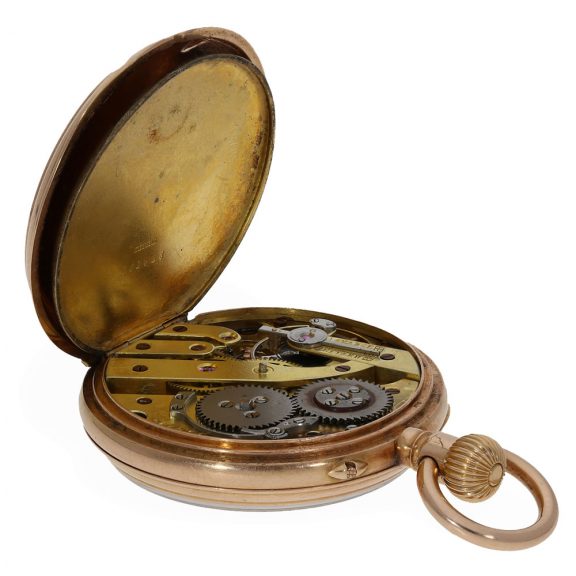 Swiss 14 carat gold rare watch with precision movement Circa 1890 Swiss 14 carat gold rare watch with precision movement Circa 1890